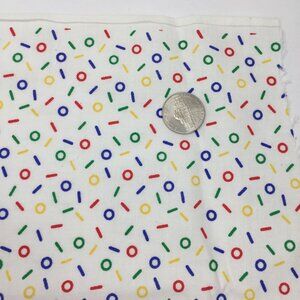 1/2 Yard Yd Quilting Fabric Circles Lines Primary Colors Red Blue Green Yellow